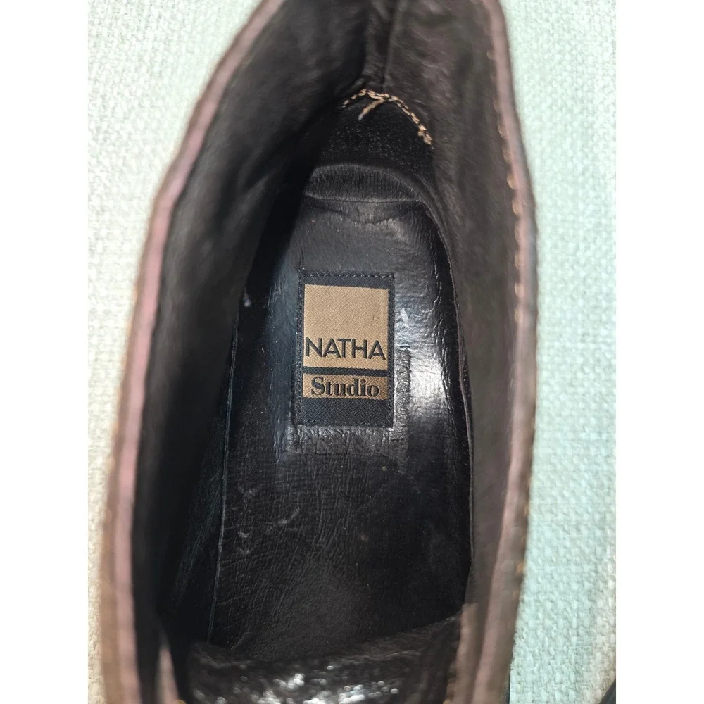 Natha Studio Mens Brown Suede Chukka Boots 520054 Square Toe Lace Up Size 9.5
